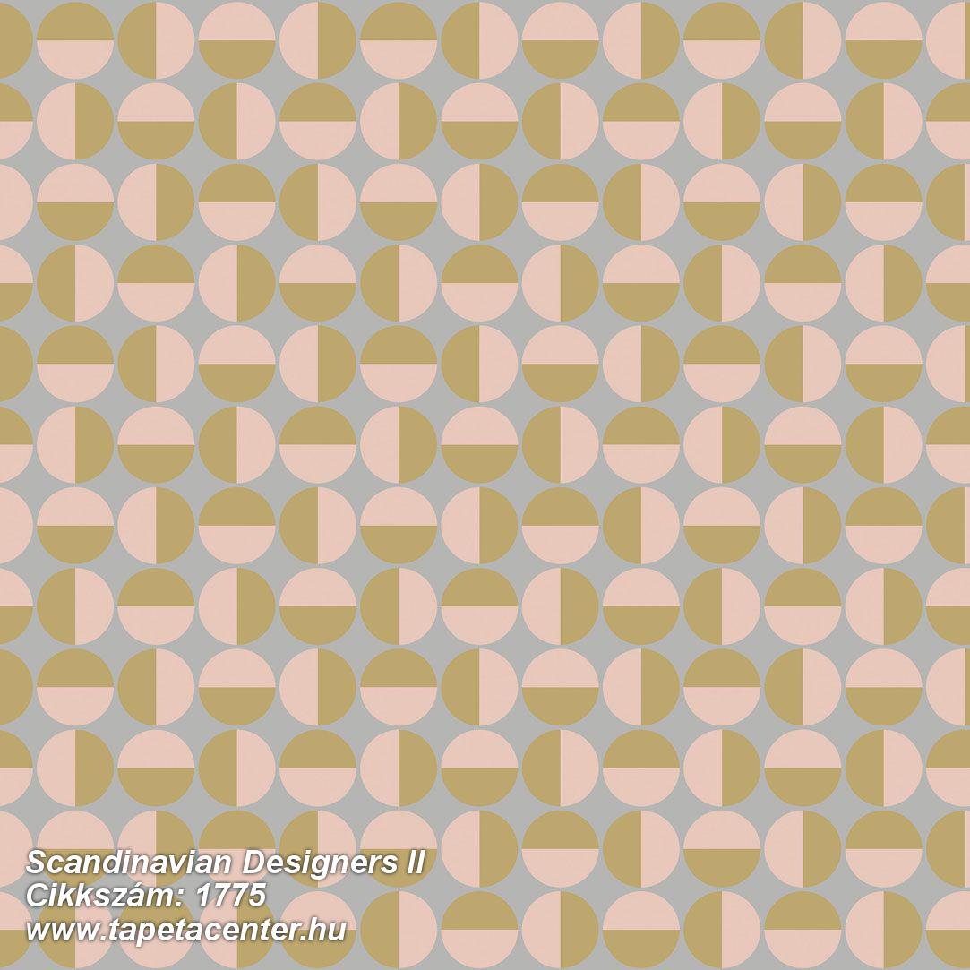 Absztrakt,geometriai mintás,pöttyös,retro,arany,pink-rózsaszín,szürke,lemosható,vlies tapéta 